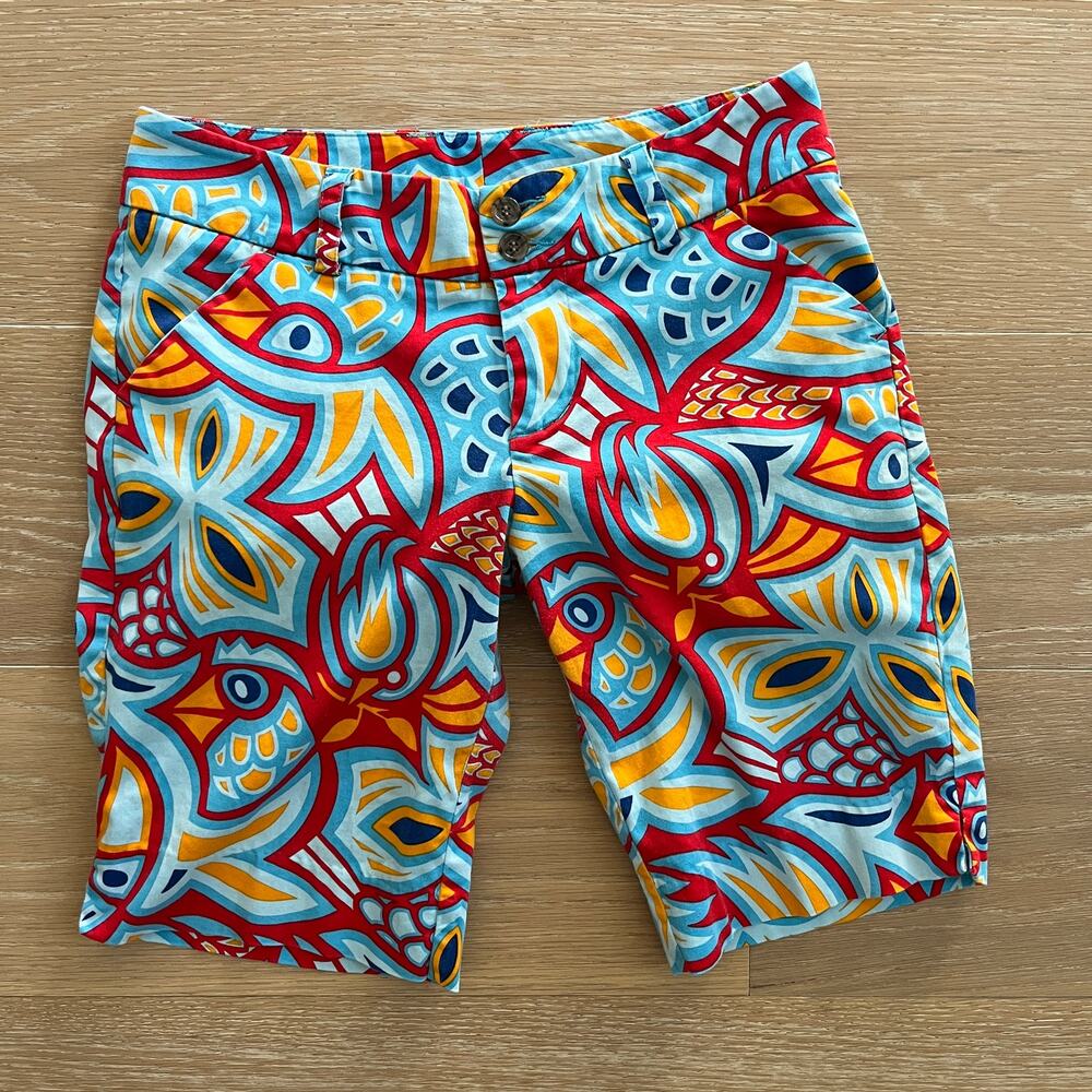 Loudmouth Women’s Bermuda Golf Shorts Size 0  Birdie Num Num Print